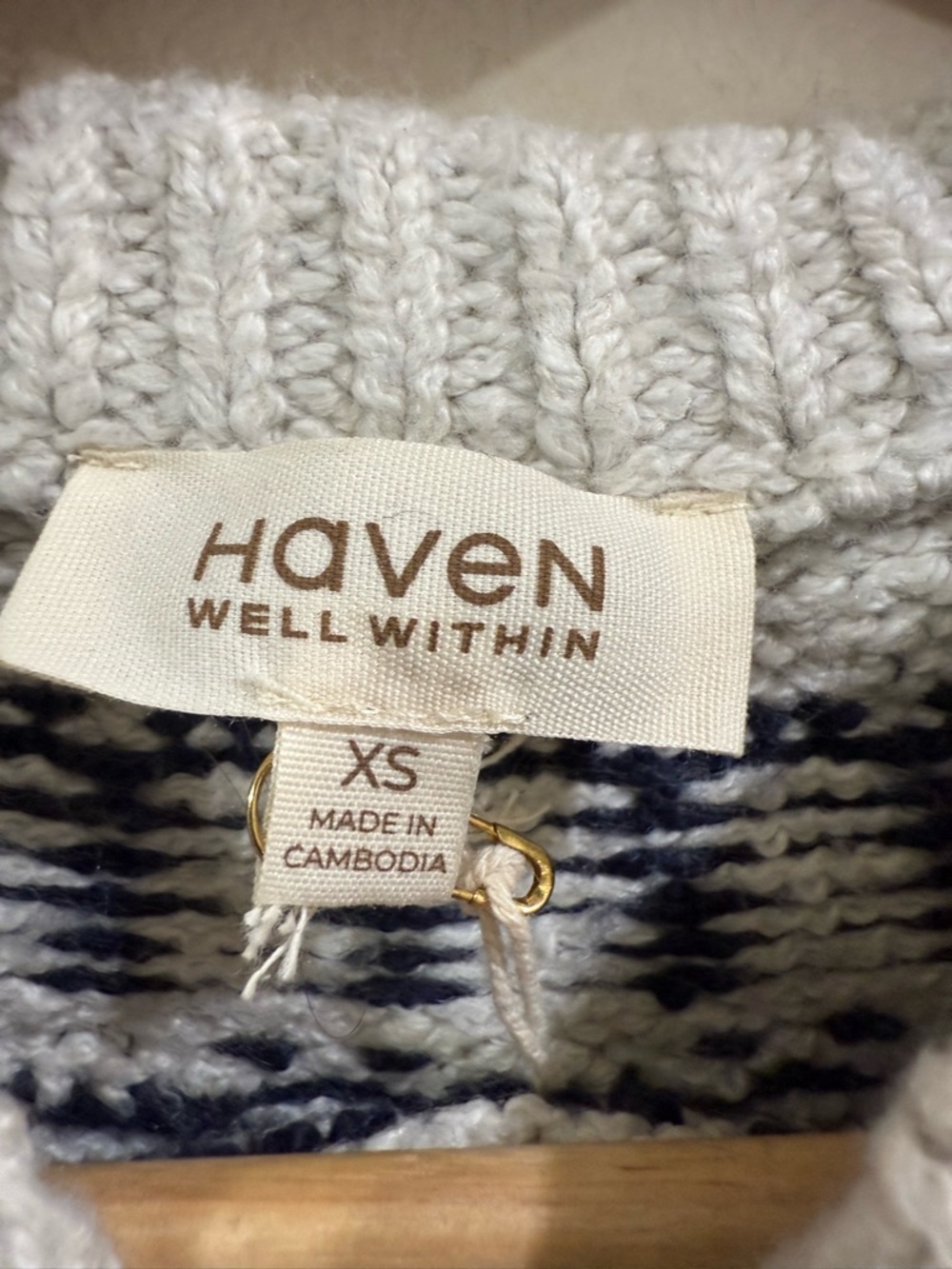 Have Men's Ivory and Black Nordic Yoke Sweater - Picture 2 of 4